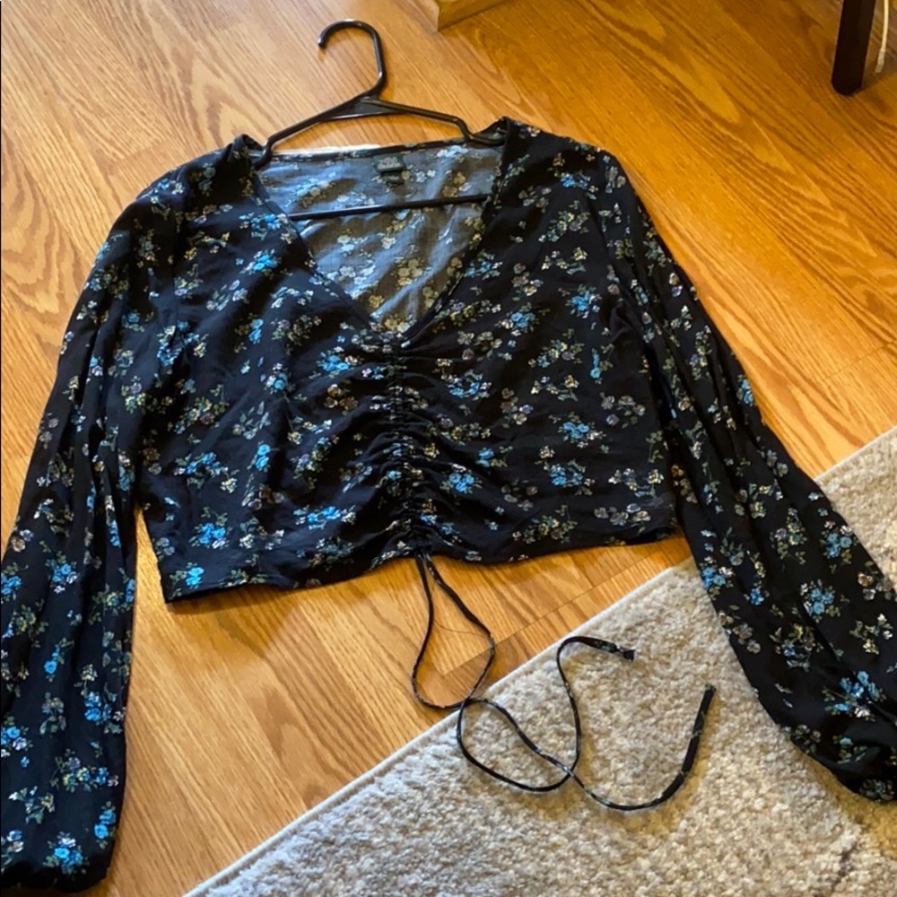 Wild fable crop top with tie front